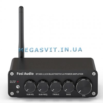 Усилитель звука Fosi Audio BT30D. Bluetooth 5.0, 2x50W+100W